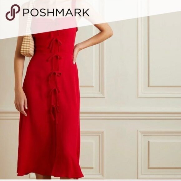 Reformation Eddie Midi Dress in Red - Picture 4 of 10